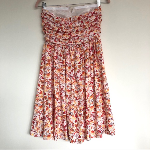 Etam NWT Red and Orange strapless mini dress - Picture 4 of 6